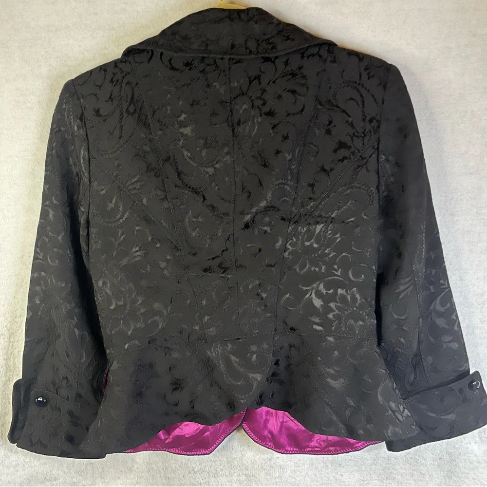 Bebe Blazer Jacket Cropped‎ Vintage Jacquard Paisley Lined NWT Size 6 Y2K